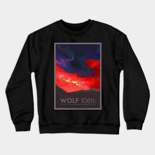 Art Deco Space Travel Poster - Wolf 1061-b Crewneck Sweatshirt